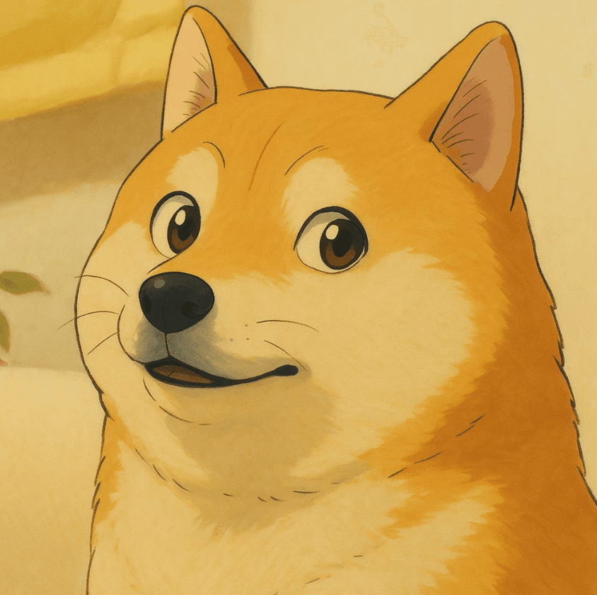 Ghibli-style transformation of a Shiba Inu dog, featuring the warm color palette and delicate textures characteristic of Miyazaki animations